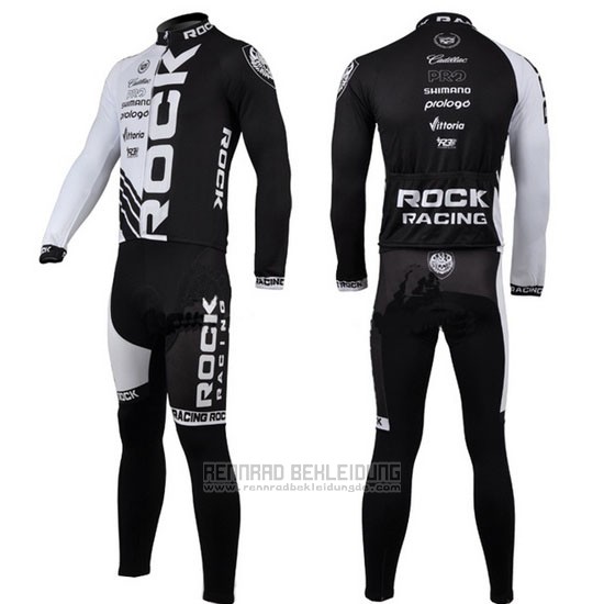 2010 Fahrradbekleidung Rock Racing Shwarz und Wei Trikot Langarm und Tragerhose - zum Schließen ins Bild klicken